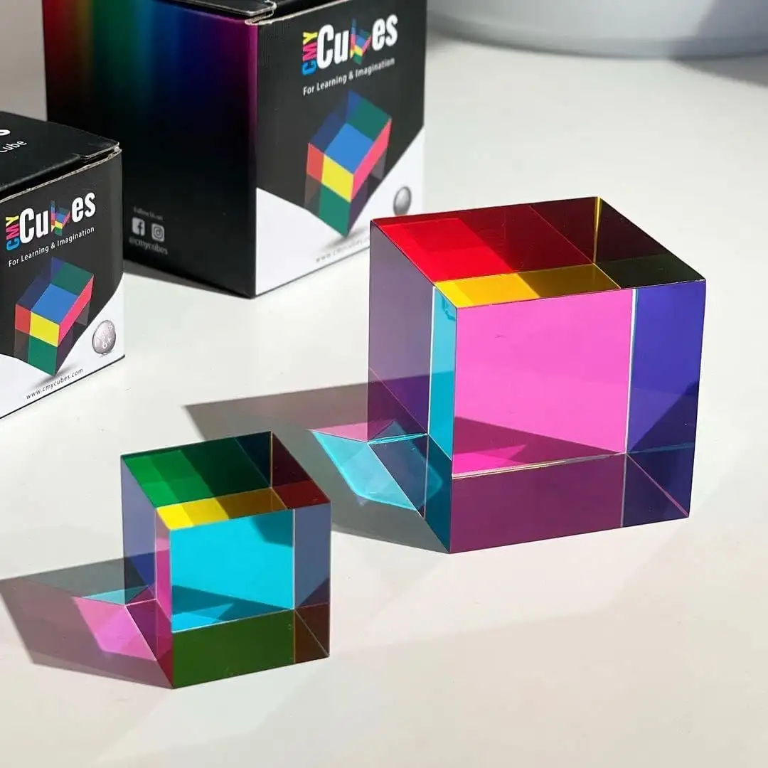 This CMY Cube teaches subtractive color mixing in a fun way