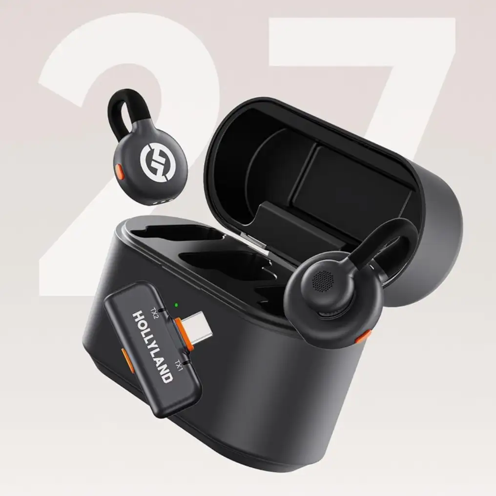 This Hollyland Lark M2S features crystal clear audio and noise cancellation