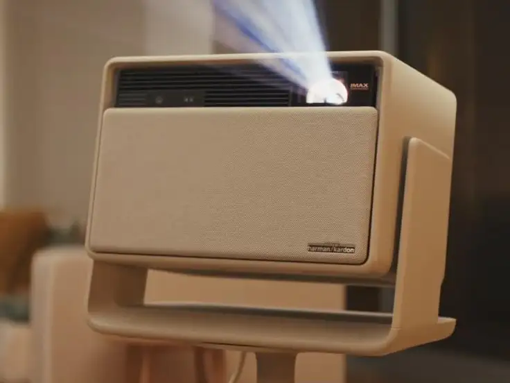 This XGIMI Horizon S Max boasts a built in flexible stand for easy setup and adjustment