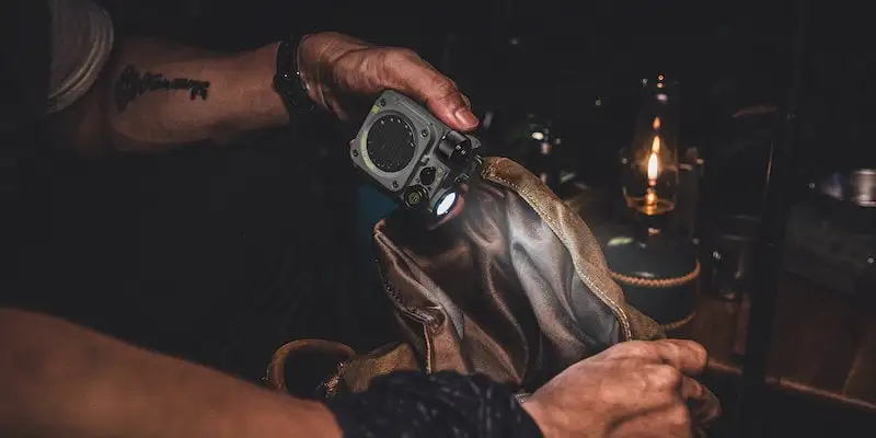 This rugged Bluetooth speaker provides **powerful** sound anywhere.