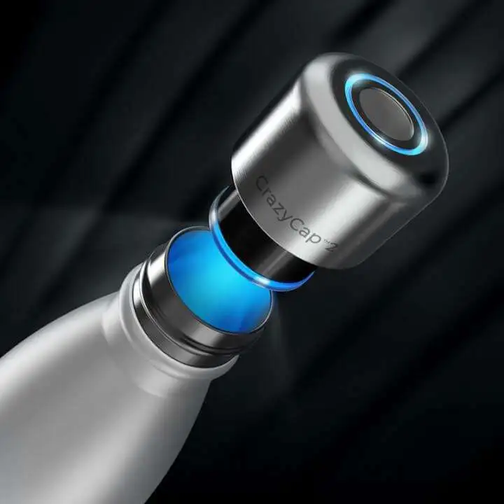 CrazyCap: Bottle with UV Purifier on Cap to Clean Water - CrazyCap CrazyCap