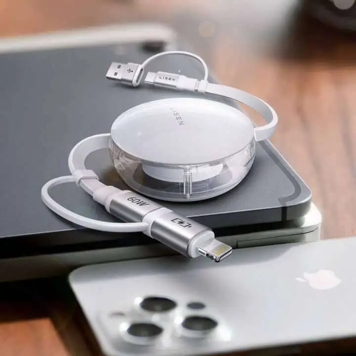 Lisen Retractable Multi Charging Cable with iPhone Android Support