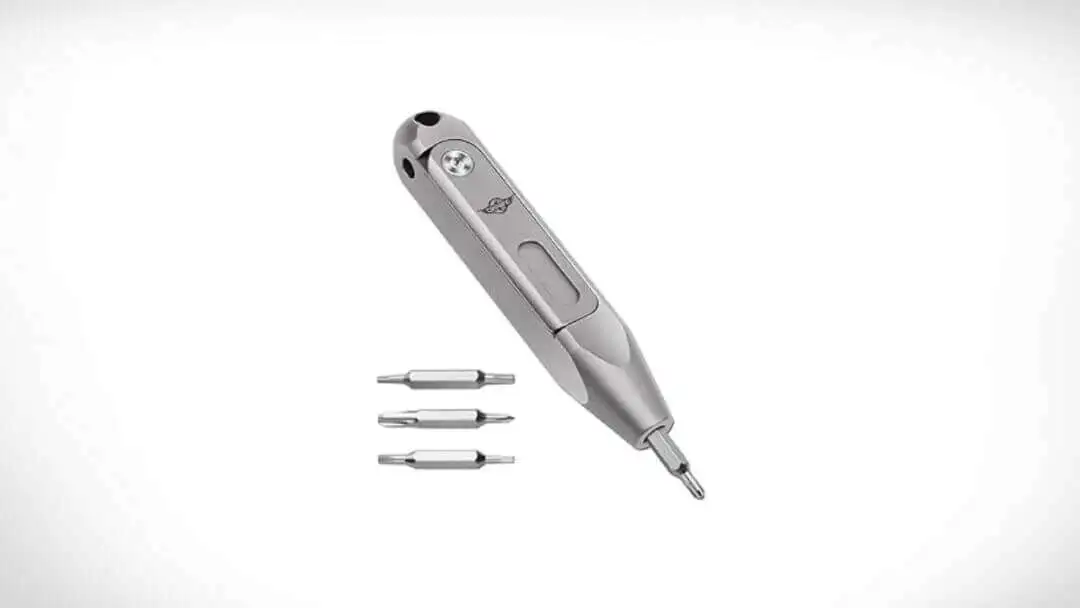 OKNIFE Otacle D1 Titanium Small EDC Multi Bit Pocket Screwdriver, 8 in 1 Mini Precision Screwdriver Set, S2 Steel Magnetic Bits for Work or Daily Use (Silver)