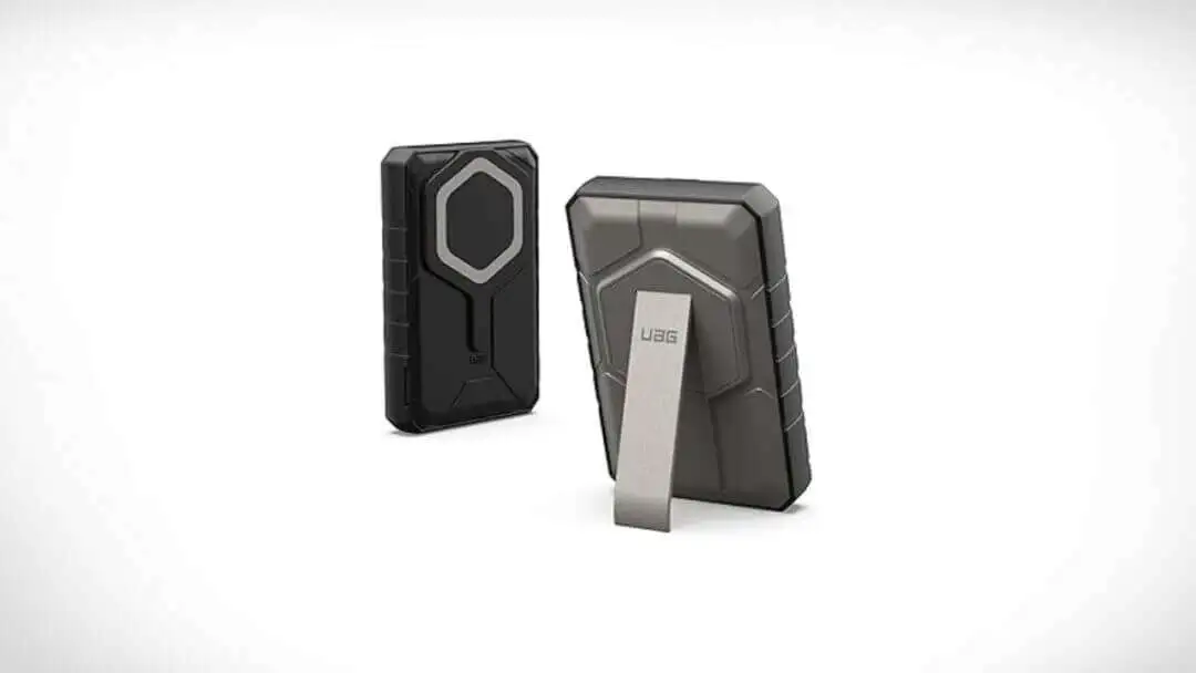 This UAG Power Bank comes with 20W fast charging and a kickstand - URBAN ARMOR GEAR UAG 10000mAh Power Bank 20W 2 Port USB C USB Magnetic Wireless Portable Charger Fast Charging Battery Pack w Kickstand Compatible with iPhone 16 Samsung Galaxy S24 Black Titanium URBAN ARMOR GEAR UAG 10000mAh Power Bank 20W 2-Port USB-C USB Magnetic Wireless Portable Charger Fast Charging Battery Pack w/Kickstand Compatible with iPhone 16, Samsung Galaxy S24, Black/Titanium