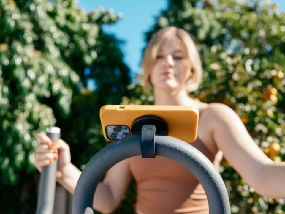 Moment Strap Anywhere Mount Lets iPhone MagSafe Sits Securely on Workout Equipment - resizer resizer